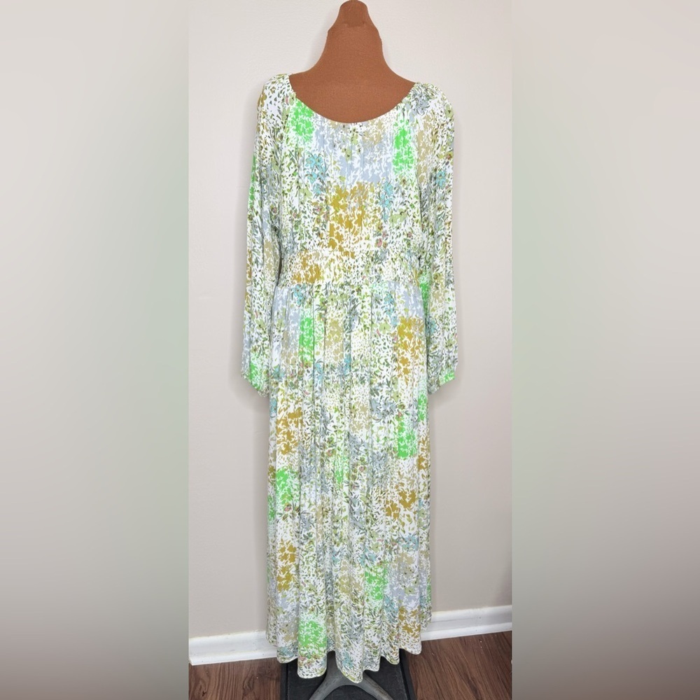 Piper & Scoot Floral Peasant Top Maxi Dress XL Long Sleeve Size XL - Picture 3 of 9